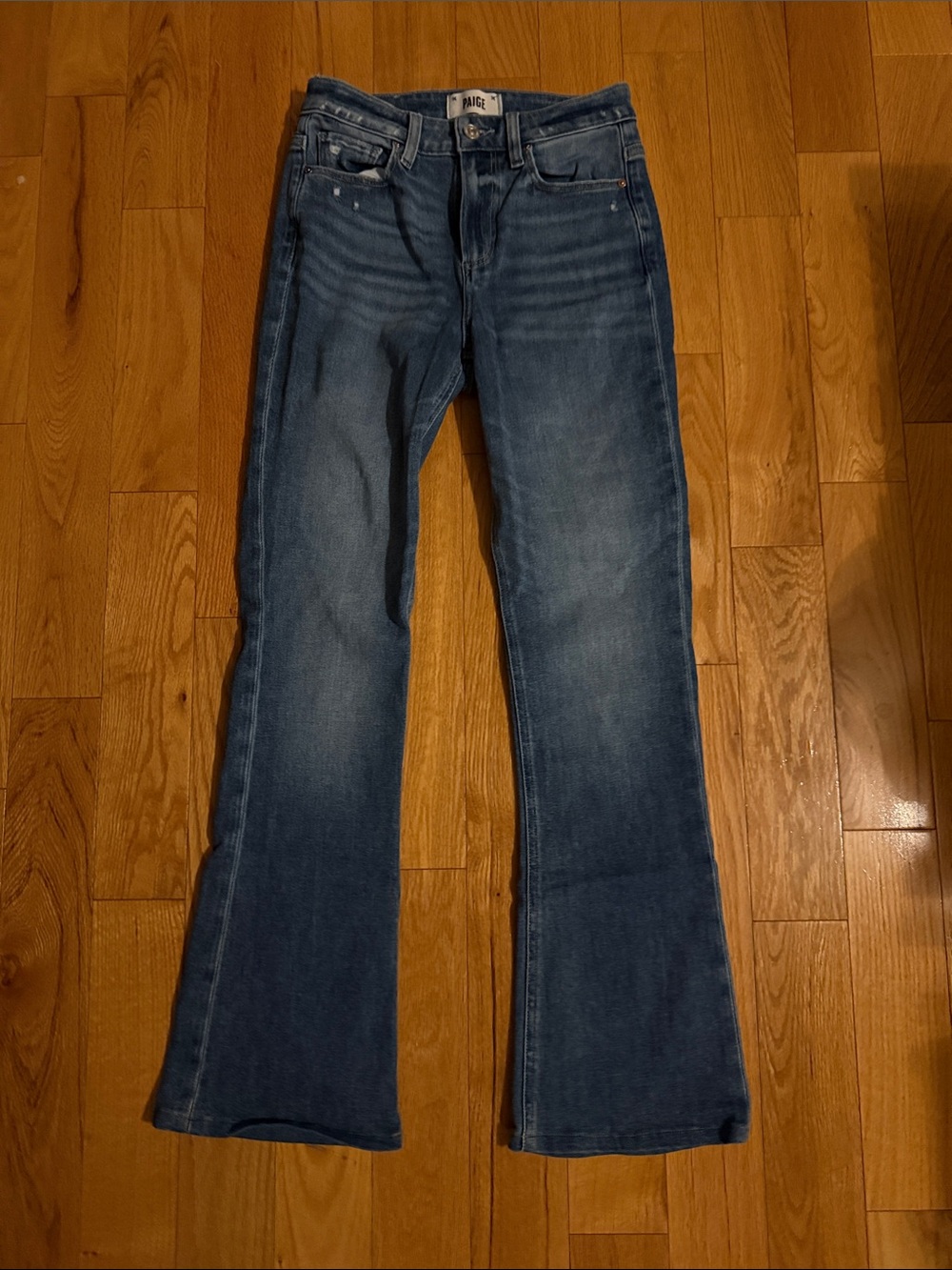 PAIGE light blue High Rise Laurel Canyon Flare Jeans in ankle length size 25